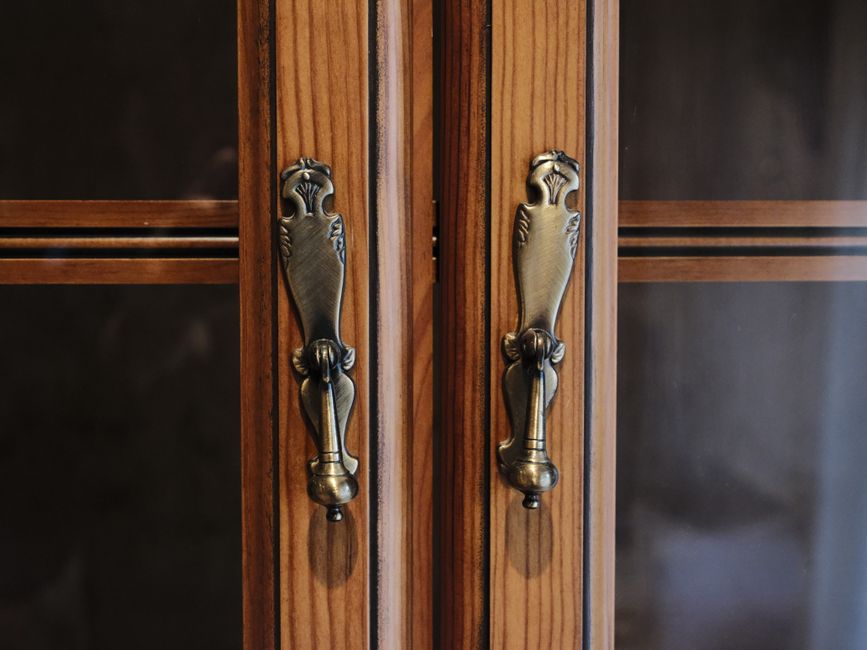 Kitchen cabinet brass hardware